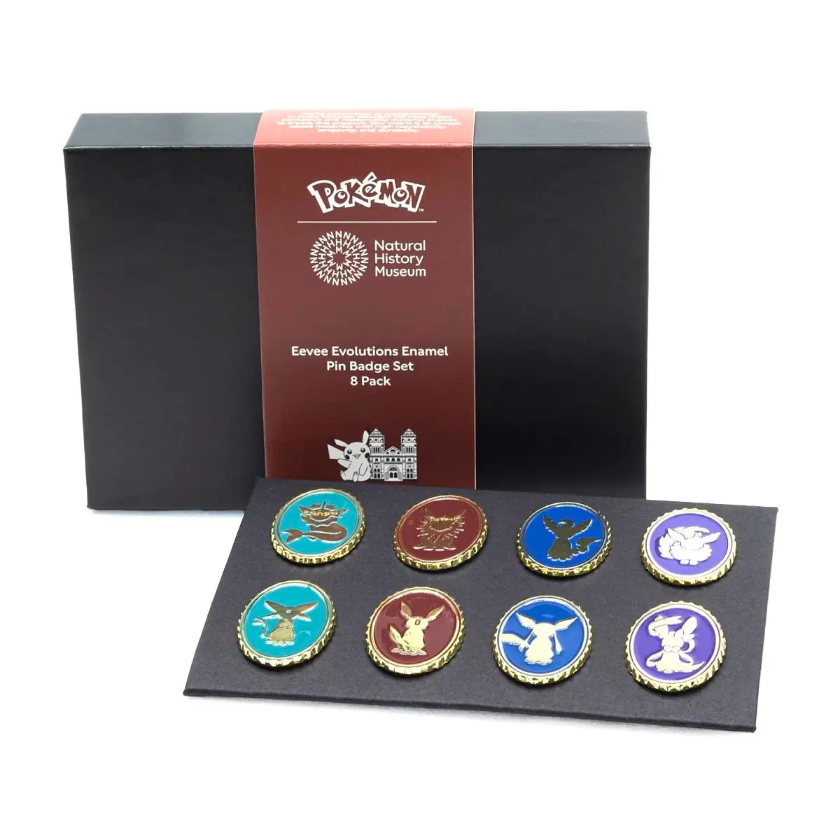 Pokemon × Natural History Museum Evolutions of Eevee Pin Box Set (8-Pack)